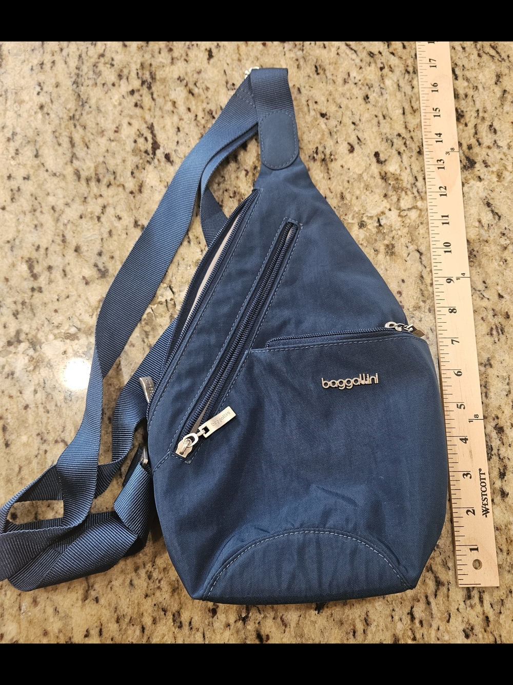 Baggallini Navy Crossbody Sling Bag for Men - Picture 2 of 9